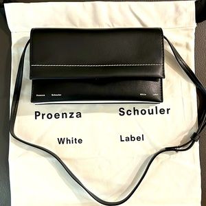 Proenza Schouler White Label black and white leather clutch/crossbody bag
